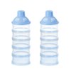 Accmor 2pcs Formula Dispenser On The Go, 5 Layers Stackable Formula Container for Travel, Baby Milk Powder Kids Snack Container, BPA Free, Blue