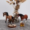Realistic 3 PCS Horse Farm Animal Figures Model Figurines Family Party Supplies Collection Desktop Decoration Development Set Cognitive Toy for Boys Kid Toddlers