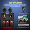 Nilight ３ Gang Rocker Switch Panel with USB Charger and Cigar Lighter 12V 24V Toggle Switch ON Off Rocker Switch Red with Night Glow Stickers for Cars Rvs Trucks,2 Years Warranty