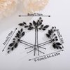 Teyglen 3pcs Crystal Bride Wedding Hair Pins Bridal Rhinestone Hair Pins Set Handmade Blue Black Red Crystal Hair Pieces Wedding Hair Accessories for Bride Women Girls (Rose Gold)