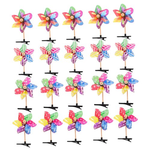 Beavorty Small Girls Hair Clips 24pcs Windmill Hairpin Alligator Clip Child Iron Clip Girl Hair Clips Metal