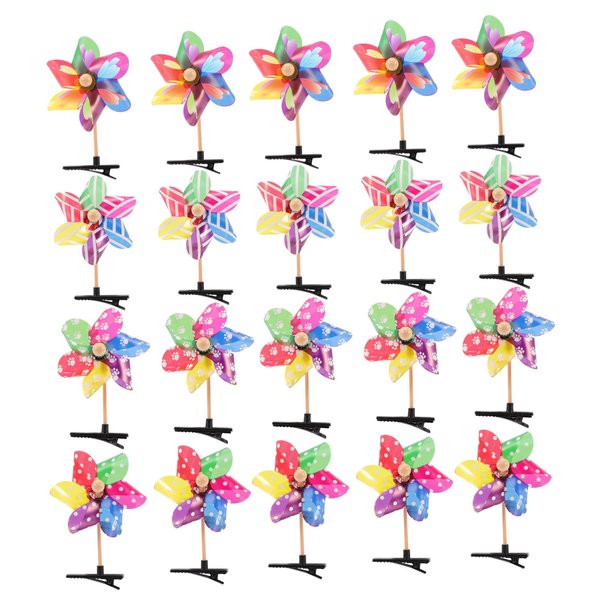 Beavorty Small Girls Hair Clips 24pcs Windmill Hairpin Alligator Clip Child Iron Clip Girl Hair Clips Metal