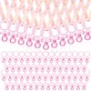 100 Pcs Baby Shower Pacifiers Acrylic Necklace for Chupones para Baby Shower Pacifiers Party Favors Charm Pacifiers Necklace for Girls Boys Baby Shower Games Party Table Scatter Decorations (Pink)