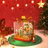BrickBounty 654 Pcs Christmas Snow-Room Building Block Set with LED Lights and Transparent Display Box, Christmas-Toys Christmas-Sock-Filling for Kids & Adults