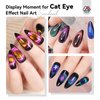 Saviland Cat Eye Magnetic for Nail: 9PCS Cat Eye Gel Nail Polish Magnet Tools Set Strong Suction Nail Magnet Nails Square Round Magnet Stick Diverse Cat Eye Effect Double Ended Nail Salon Art Tools