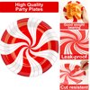 100Pcs Christmas Candy Cane Party Plates and Napkins Party Supplies Peppermint Party Tableware Set Red and White Striped Christmas Winter Party Decor Favors for Holiday Xmas Theme Party Serves 25
