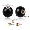 RYANSTAR Shift Knob Black 8 Ball Billiard Acrylic Gear Shift Lever Shift Knob Black Shaped Round Manual with 3 Adapters Universal Fit Compatible with Manual Car M 81.25, M 101.25, M 101.5, M 121.25