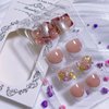 5D French Tip Press on Nails Toes White Glitter Toe Nail Press ons with Shining Butterfly Flower Design Gold Purple Flower Bow Rhinestone Press on Toenails Acrylic Bow Fake Nails for Women Girl 24Pcs
