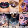 UCANBE Red Body Glitter, Face Glitter Stick for Singer Concerts Music Festival, Chunky Glitter Makeup Rave Accessories for Body Face Hair Eyes Lip, Sparkling Mermaid Sequins for Women