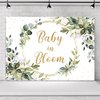 Omifly Baby in Bloom 7Wx5H Backdrop for Photography Eucalyptus Green Leaves Botanical Gold Glitter Star Baby Shower Background Party Decorations Cake Table Banner Decor Photo Booth Studio Props