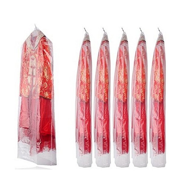 Bezall 10Pcs Plastic Clear Garment Bags for Hanging Clothes, 35 Inch Dry Cleaner Suit Clothes Dustproof Cover Storage Bags (60 x 90cm)