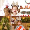 Lusofie Christmas Reindeer Antler Hair Hoop Christmas Elk Headband Headwear Glitter Reindeer Hair Hoop for Xmas Holiday Party Supplies