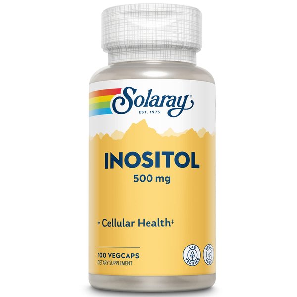 SOLARAY Inositol 500 mg Capsules | May Help Support Healthy Brain, Cardiovascular, Nervous System Function and Mood | Non-GMO, Vegan | 100 VegCaps