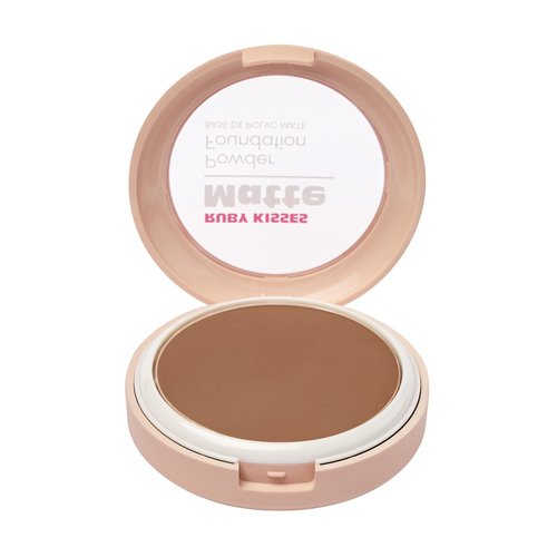 Ruby Kisses Face Powder Foundation, Pressed Compact Makeup Setting Powder, Full Coverage Matte Lightweight, Long-Lasting, Perfect Finishing Powder, Convenient, Sponge & Mirror Included (Chestnut)