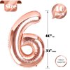 Rose Gold 6 Balloon, Number Balloons 40 Inch, 6th Balloons for Birthday Decorations, Rose Gold Party Supplies 6 Birthday Balloon, Number 6 Balloon