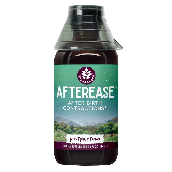 WishGarden Herbs AfterEase for After Birth Contractions - All-Natural Herbal Supplement with Cramp Bark & Black Haw Bark Soothes Afterbirth Contractions & Uterine Cramping, Postpartum Essentials, 4oz