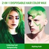 Green Hair Wax Color, SOVONCARE Temporary Hair Dye Wax Natural Instant Hairstyle Cream for Women & Men Party, Cosplay, Halloween 4.23 oz (Green)