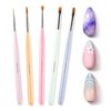 Beetles Nail Art Brushes Set Gel Polish Nail Art Design Pen Painting Tools with Detail Brush, Gradient Brush and Nail Round Pen for Salon DIY at Home Manicure