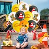 Yiran Construction Birthday Balloons, Number 4 Balloons for 4th Birthday, 12pcs Construction Birthday Party Supplies, 4 Year Old Boys Kids Birthday Party Decorations Dump Truck Birthday Number Balloon