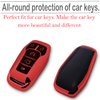 Kirsnda for Ford and for Lincoln key fob cover case,with keychain fit Explorer Mustang Edge Fusion MKZ MKC Smart Remote Vehicle Accessories,Soft TPU key case,5 Buttons(Red)