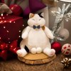Generic Cute Cat with Balls Stuffed Animal Plush Fat Cat with Ball Stuffed Plush, Funny Christmas Birthday Gifts for Adults and Kids Who Love Cats (Brown white 35cm)