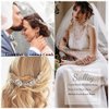 Salliy Wedding Hair Comb Silver Leaf Bridal Hair Piece Silver Rhinestone Hair Accessories for Women and Girls (E)