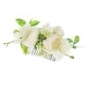Lucky Summer Bridal Floral Hair Comb Wedding Bridesmaid Flower Greenery Headpiece (White)
