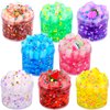 8 Pack Jelly Cube Crunchy Slime Kit, with Peach, Watermelon, Lemon,Blue Clear Slime, Super Soft & Non-Sticky, DIY Crystal Slime Party Favors for Girls Boys