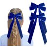 2Pcs Velvet Hair Bows Ribbon for Women Big Fall Alligator Clips Bowknot Hair Ponytail Holder Accessories for Women Girls Toddlers Teens Kids (Dark blue*2)