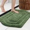 COSY HOMEER Extra Thick Bath Rugs for Bathroom - Anti-Slip Bath Linen Sets Mats Soft Plush Yarn Shaggy 100% Strong Polyester Living Room Bedroom Floor Water Absorbent(Green,17x27 - Inches)