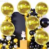 KatchOn, Big Gold Disco Ball Balloons - 22 Inch, Pack of 6, Gold Disco Party Decorations | 4D Gold Disco Balloons, 70s Party Decorations | Gold Disco Ball Decorations | Disco Ball Balloons Gold