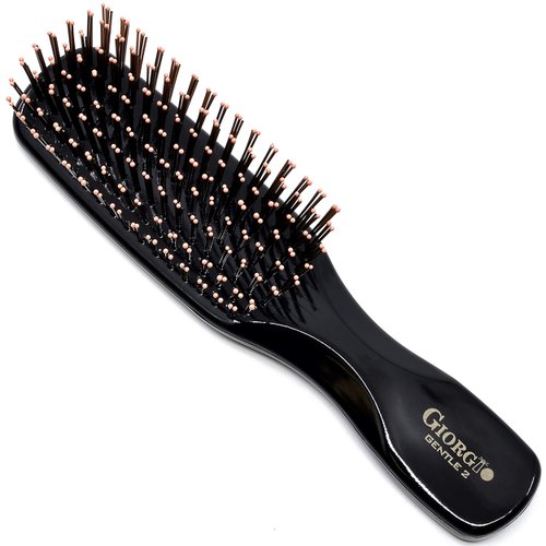 Giorgio Gentle Mini Hair Brush for Men and Detangler Hair Brush for Thick Hair Dual Length Bristles, Hair Brush for Fine Hair Scalp Massager Brush and All Hair Types Travel Detangling Brush