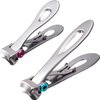2 Pieces Oversized Thick Nail Clippers for Thick Toenails or Tough Fingernails Stainless Steel Fingernail Clipper Cutter Trimmer for Men Adults, 2 Sizes (Silver)