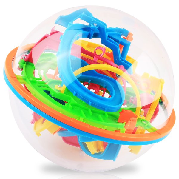 Gamieac 3D Maze Ball with 138 Challenges, Brain Teaser Puzzle Games for Kids and Adults, 3D Mind Games for Hours of Challenging Fun, Road Trip Game and Airplane Activities for Kids