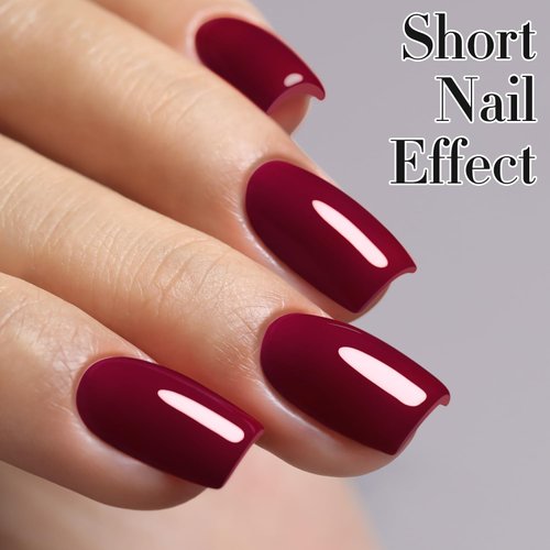 Double Rhythm 15ML Gel Nail Polish Pure Sheer Same Color Same Bottle Soak Off Gel Polish Art Manicure Salon DIY at Home for Women (Burgundy-A1129)