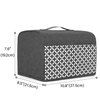 Yarwo 2 Slice Toaster Cover with Pockets and Top Handle, Nylon Toaster Cover Fits for Most Standard 2 slice Toasters, Gray with Grid
