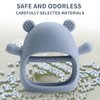 Vbglmya Silicone Baby Teether 6-12 Months,Infant Teether Easy to Hold Teething Rings for Babies 0-6 Months Teething Relief Toys for Baby,Groundhog Gloves Teether Dusty Blue