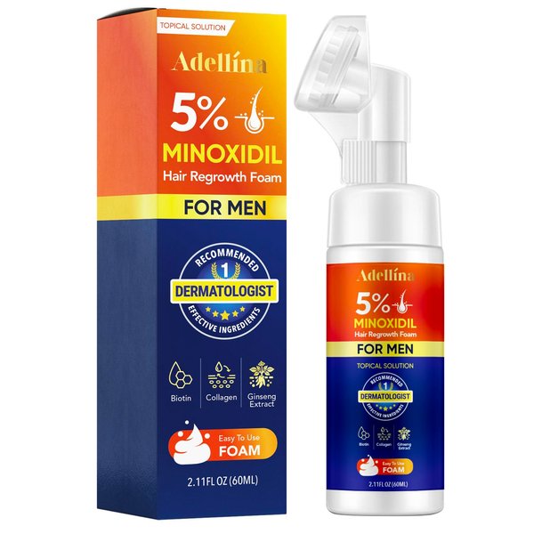 Adellina Minoxidil 5% Foam: Hair Regrowth Treatment for Men 60g