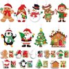 Pasimy 36 Pcs Christmas Craft Kits for Kids Make Your Own Xmas Ornament Kit with Craft Stickers DIY Gingerbread House Reindeer Santa Snowman Elf Art Craft Projects for Holiday Home Classr Party Favor