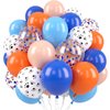 Blue and Orange Balloons, Dog Paw Print Balloons 12inch Light Blue Orange Balloons Orange Blue Confetti Balloons for Puppy Paw Boys Kid Blue Theme Birthday Baby Shower Party Decorations Supplies