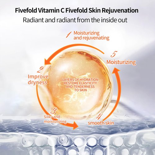 BLUE LOVE Vitamin C Serum Water- Hydrating Moisturizer for Men and Women, Nourishing Anti-Aging Facial Essence for Face, Revitalizing Skincare for All Skin Types.