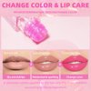 Tnoctuh 2 PCS Magic Color Changing Lip Oil, Lip Oil Color Changing Hydrating Lip Gloss, Magic Big Brush Warm Change Color Changing Lip Gloss, Lip Changing Oil Long Lasting Shimmery