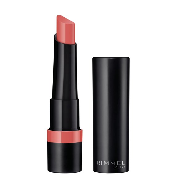Rimmel Lasting Finish Matte Lipstick - All-Day Intense Lip Color with Exclusive Ruby and Diamond Complex - 145 Peach Petal, .14oz