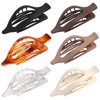 CHANDAT Flat Hair Clips 6 pcs Lay Down Claw Clips French Concord Hair Clips for Thick Hair Alligator Hair Clips for Thin Hair Duck Bill Hair Barrettes Hair Accessories for Women -Transparent
