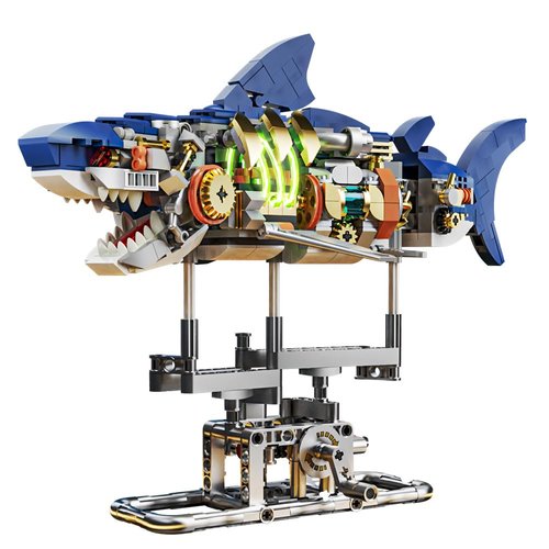 RiceBlock Shark Animal Building Block Set, A Gift for Compatible with Lego Sets for Boys 8-14, Sea Creatures Marine Animal Building Blocks Toys Crossing Ocean Lovers, 687 Pieces