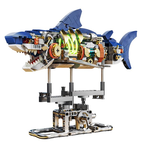 RiceBlock Shark Animal Building Block Set, A Gift for Compatible with Lego Sets for Boys 8-14, Sea Creatures Marine Animal Building Blocks Toys Crossing Ocean Lovers, 687 Pieces