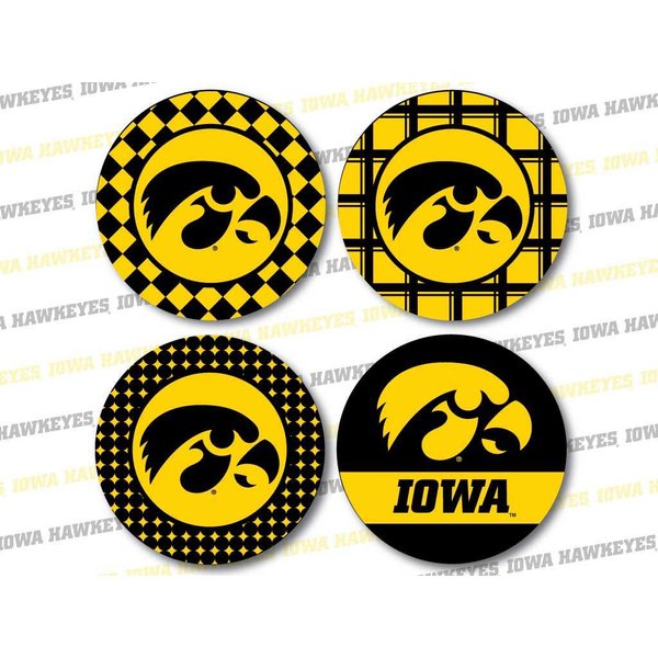 VictoryStore Coasters - University of Iowa Hawkeye Fan Coaster Set Design 3, Set of 4 Coasters