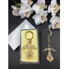 12 Gold Lady Guadalupe Angel Key Chain Crystal Baptism, First Communion, Confirmation, Party Pack