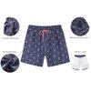 Nonwe Men's Beachwear Flamingo Print Relaxed Fit Soft Washed Swim Trunks Blue 36