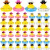 Sosation Cowboy Rubber Duck Bulk Mini Car Yellow Duckies Bath Toys Party Favor with Mini Hat Swim Circle Necklace Sunglasses Car Ornaments for Summer Birthday Swimming Supplies(12 P, Novel Style)